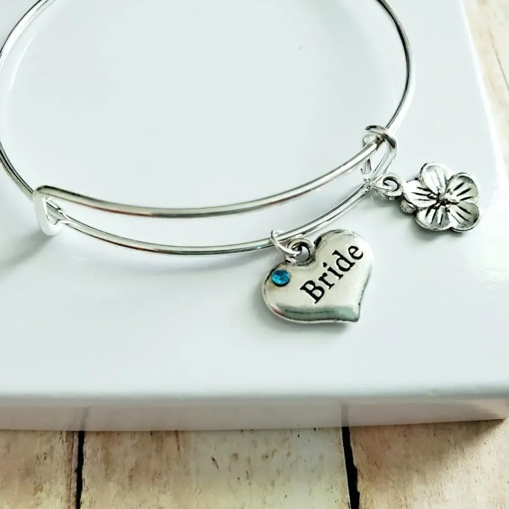 Bride Charm Bracelet, Wedding Party Jewelry